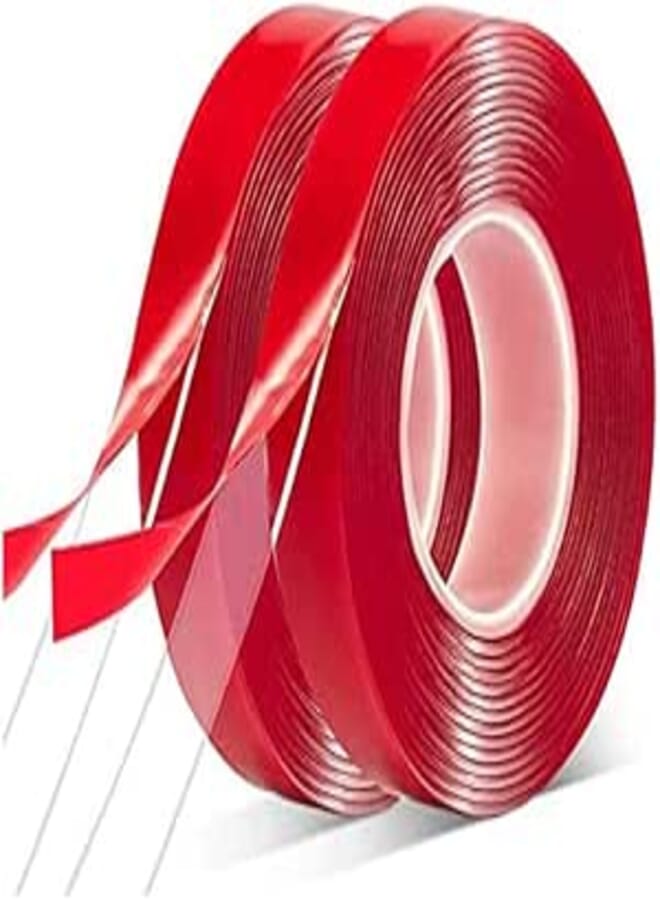 ELECDON Acrylic Double Sided Adhesive Tape, Removable, Waterproof Clear Heat Resistant High Bond Tape For Car Decor, Wall, Glass Mounting Electronics Repair Tape (2 Rolls, 1MM Thick, 3 Meters Long)